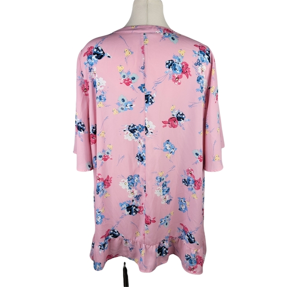 Lane Bryant Pastel Pink Floral Flowy Loose Fit Womens 18 20 Kimono - Picture 2 of 7